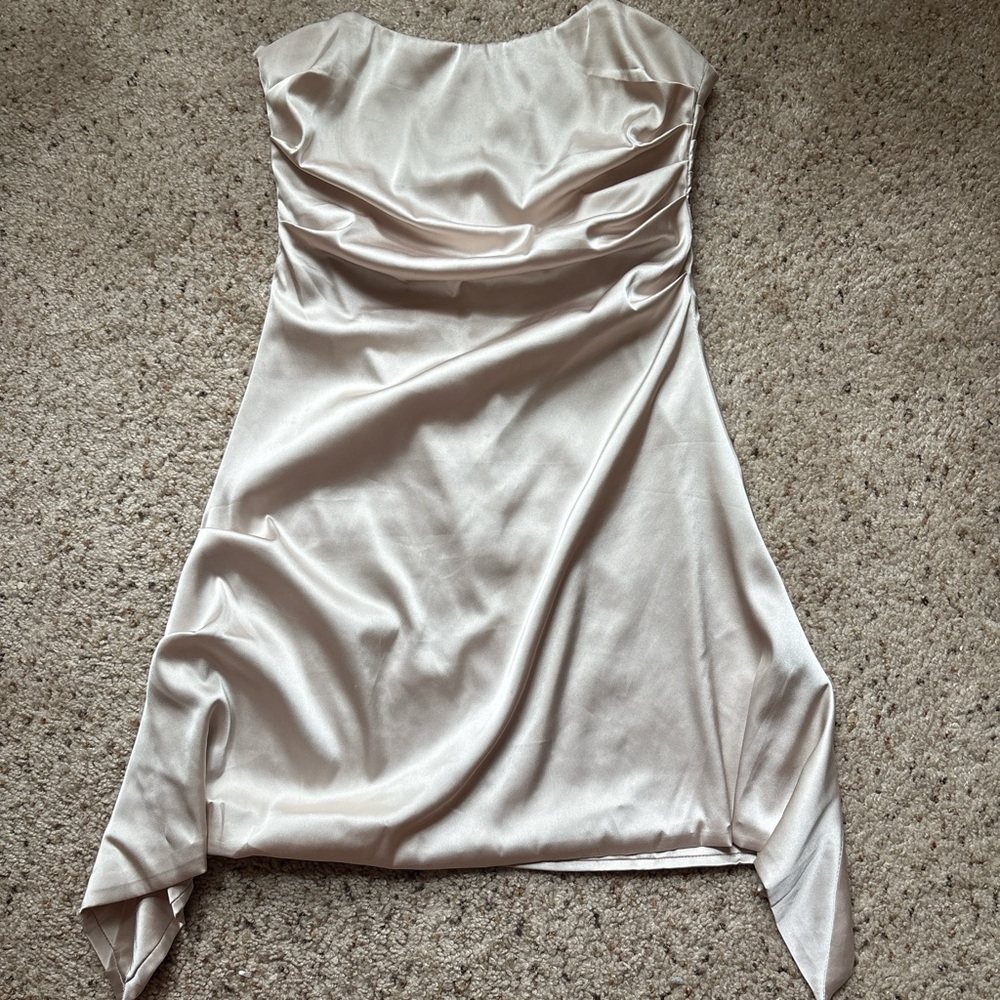 Elegant Strapless Cream Dress